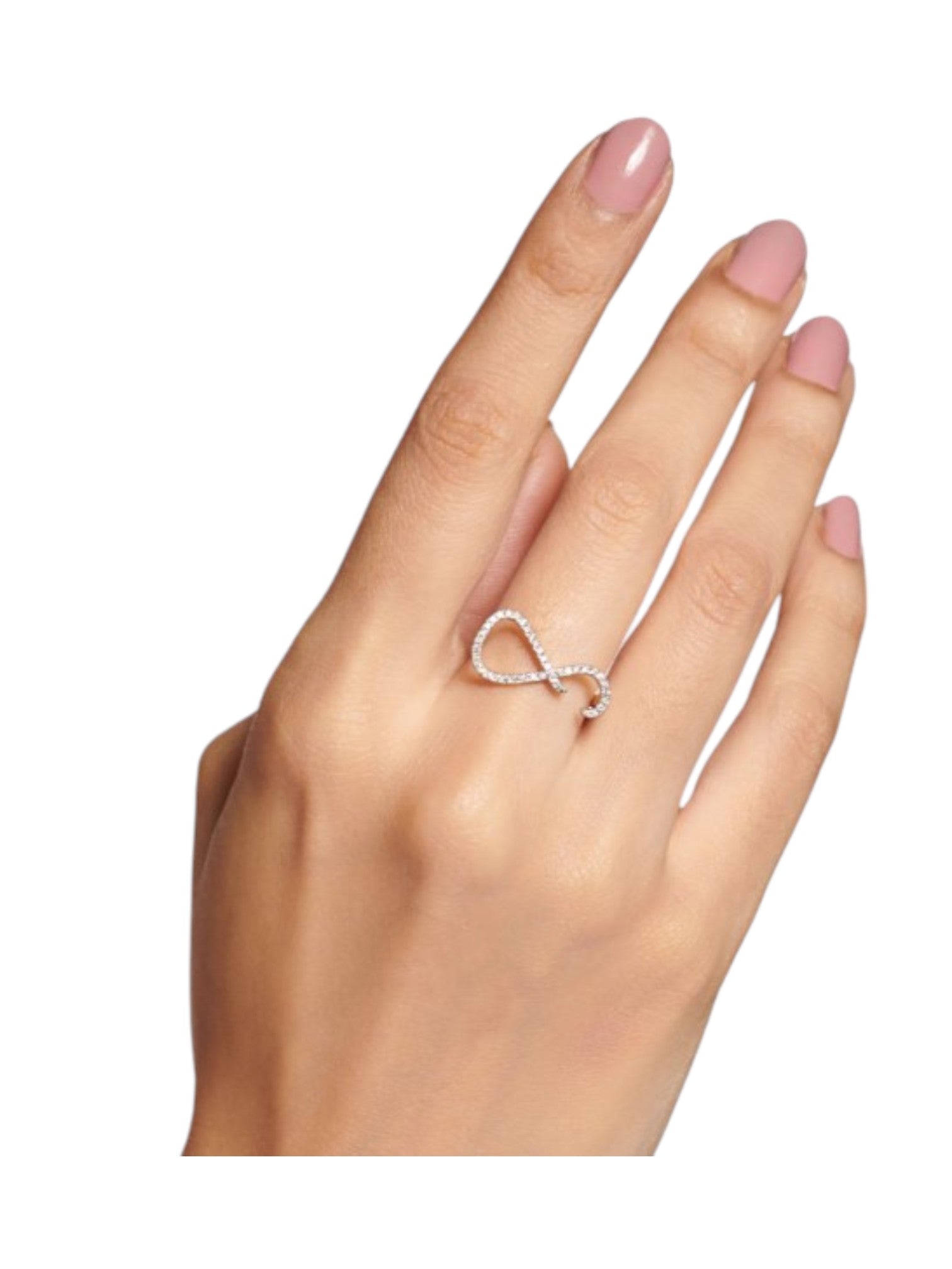 Infinity Gold Plated Light Weight CZ Stone Sterling Silver Ring For Women By Kesardeep